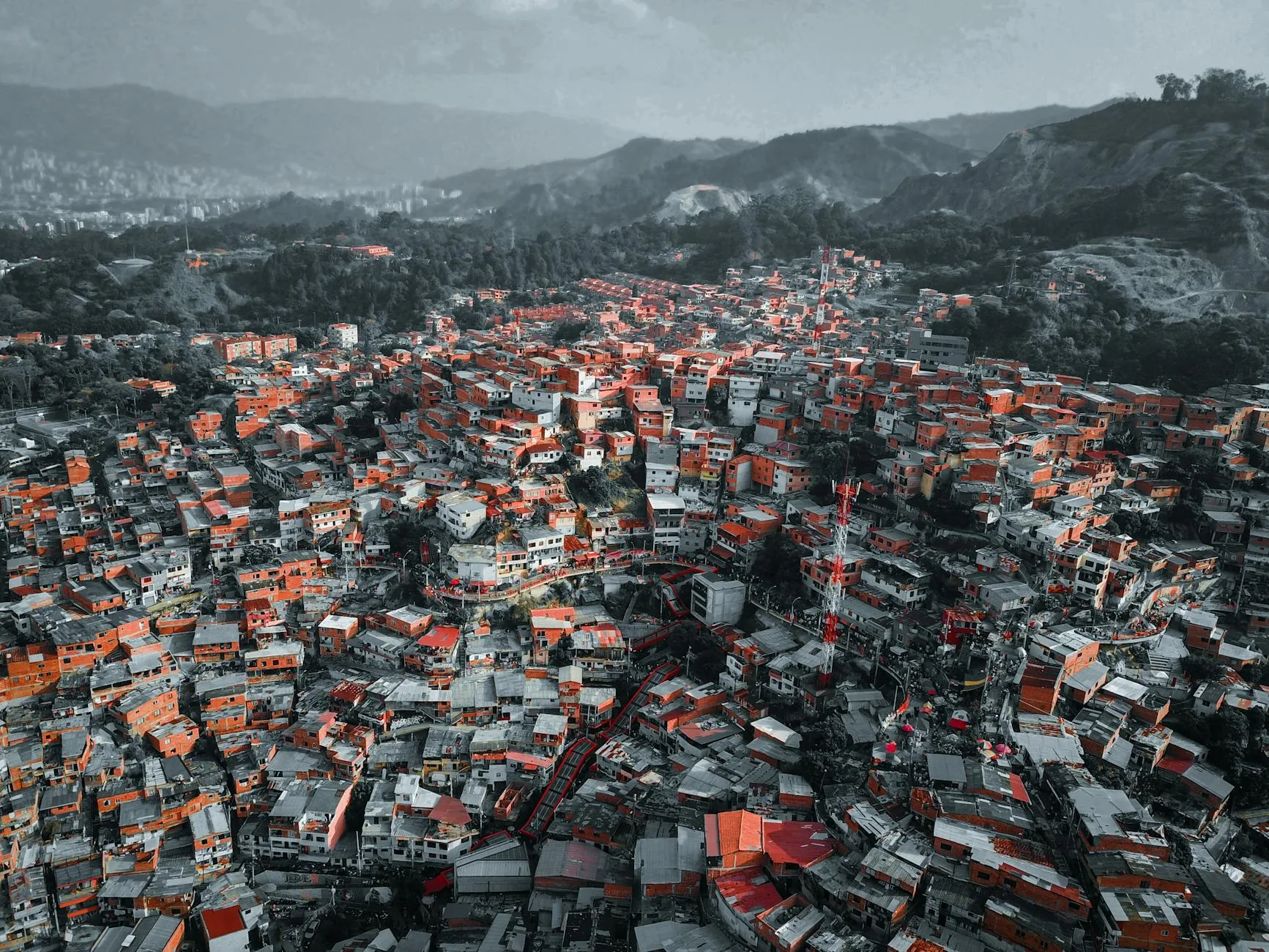 Medellin Colombia aerial view of El Poblado neighborhood