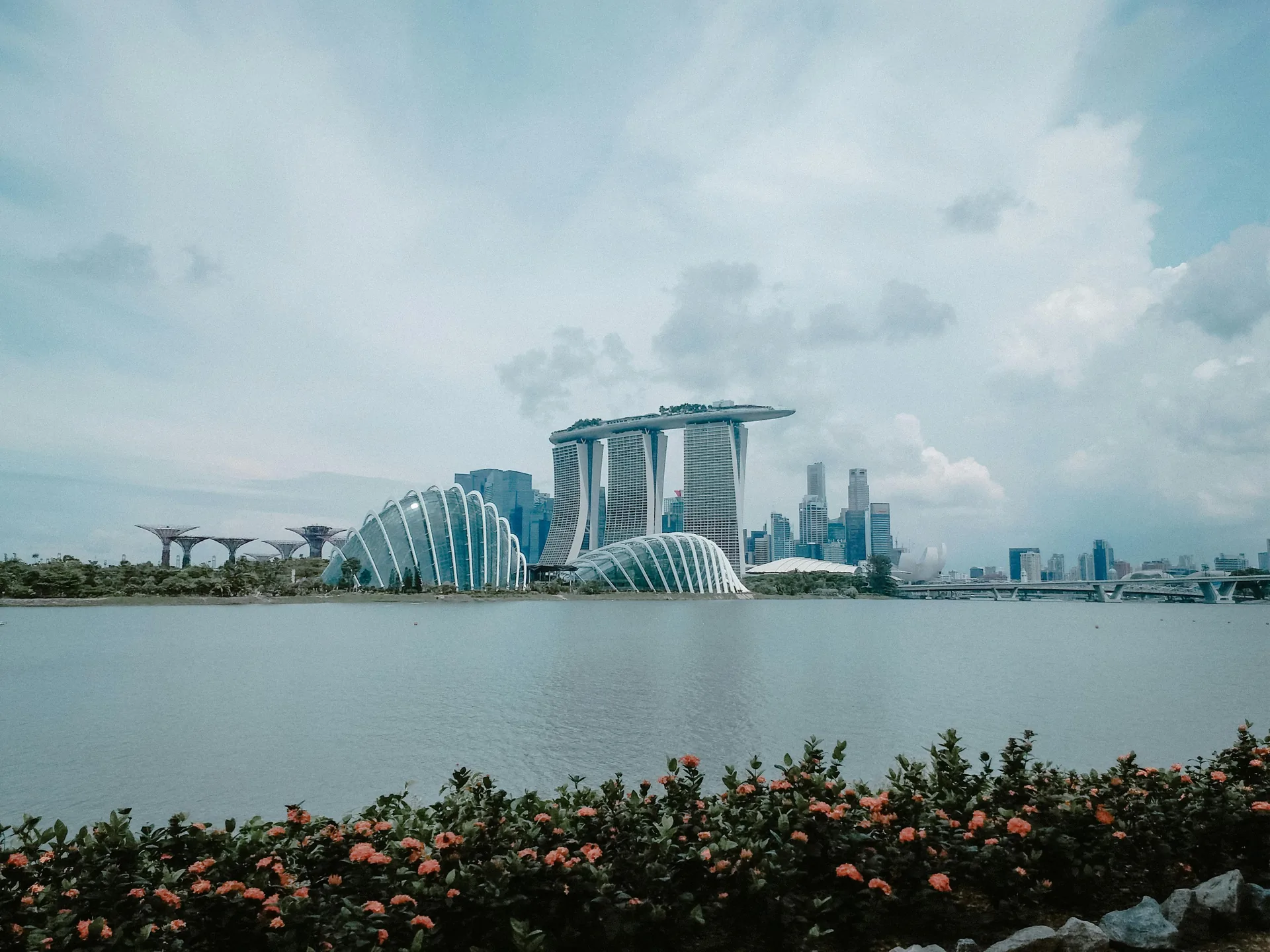 View of Marina Bay Sands and the Singapore skyline